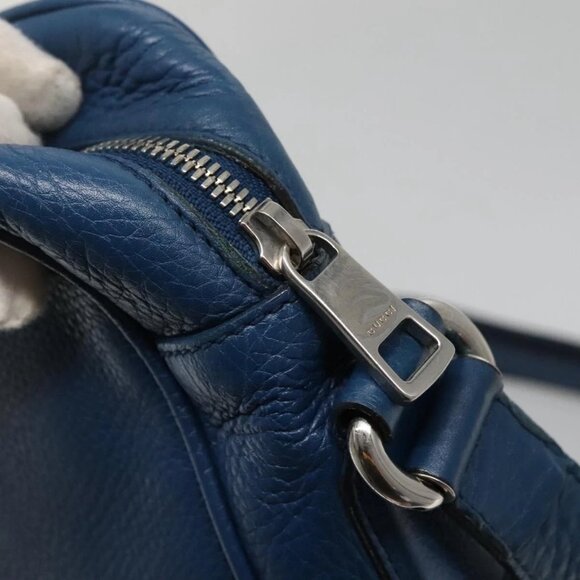 GUCCI Shoulder Bag Leather Blue Silver 337084 Auth 130167 - Picture 10 of 16